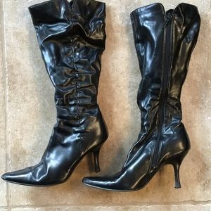 Impo Stretch Black Leather-like Boots